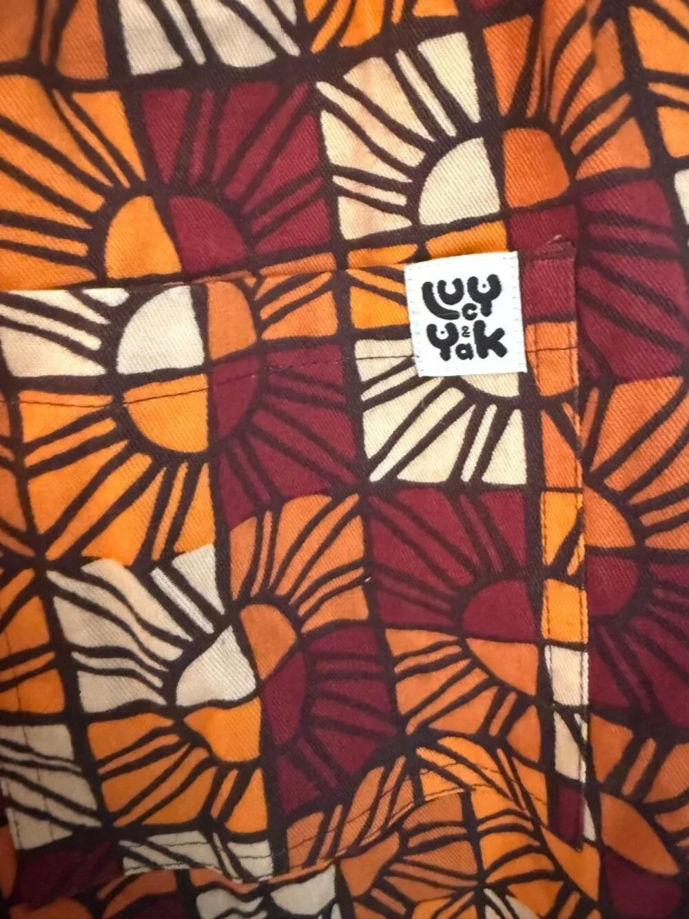 Lucy & Yak Charlie Sun Print Pull On Organic Cotton Shorts Women's Large NWT - Picture 4 of 7